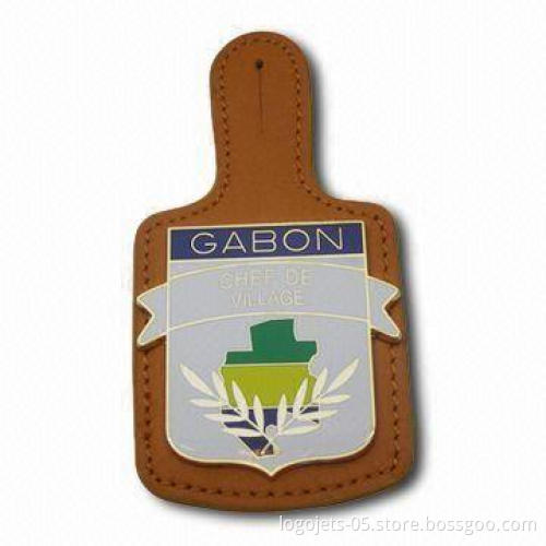 Leather Key Fob with Printed Epoxy Emblem